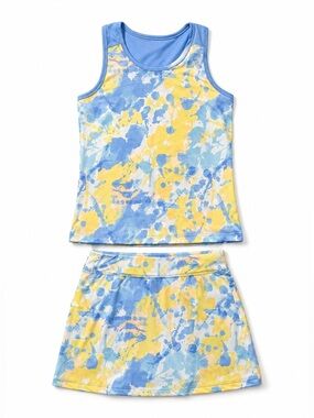 Prince Girls Fashion Print Tennis Skort & Top Set Multicolor Size Lg (14) NWT